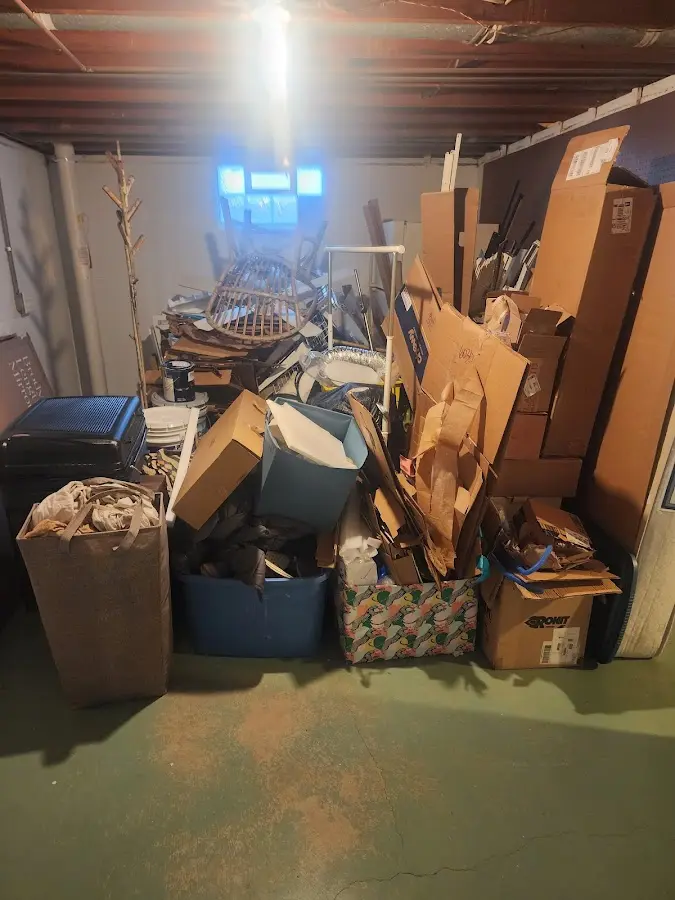 Roll-off dumpster container at job site for 4 Yard Dumpster Rental in Richmond